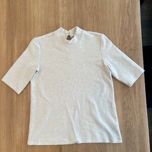 Amour Vert Keyhole Mockneck Sweater, Cream Size XS